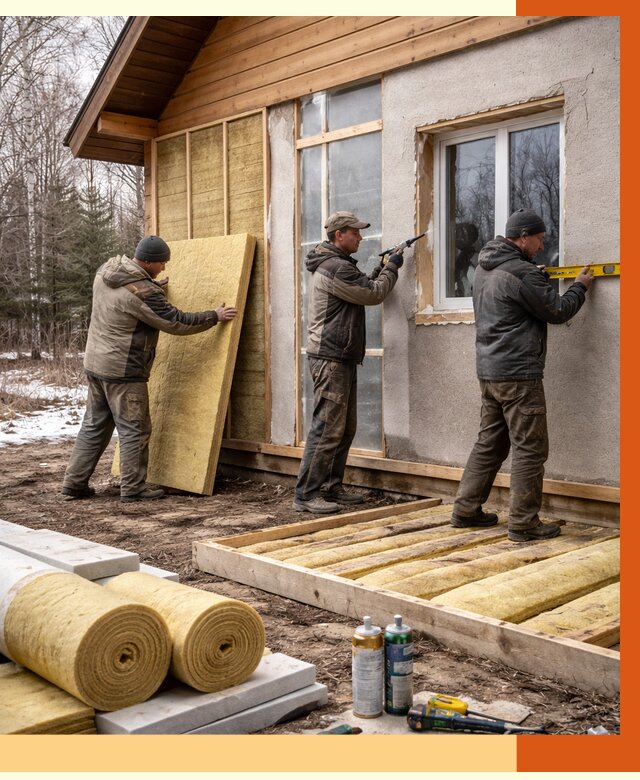 Утепление дачного дома в Ступино от 4937 руб/м2 — недорого | ТепломастерСтп