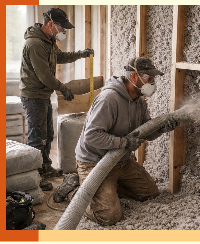 Утепление таунхауса эковатой в Ступино для максимально теплых стен