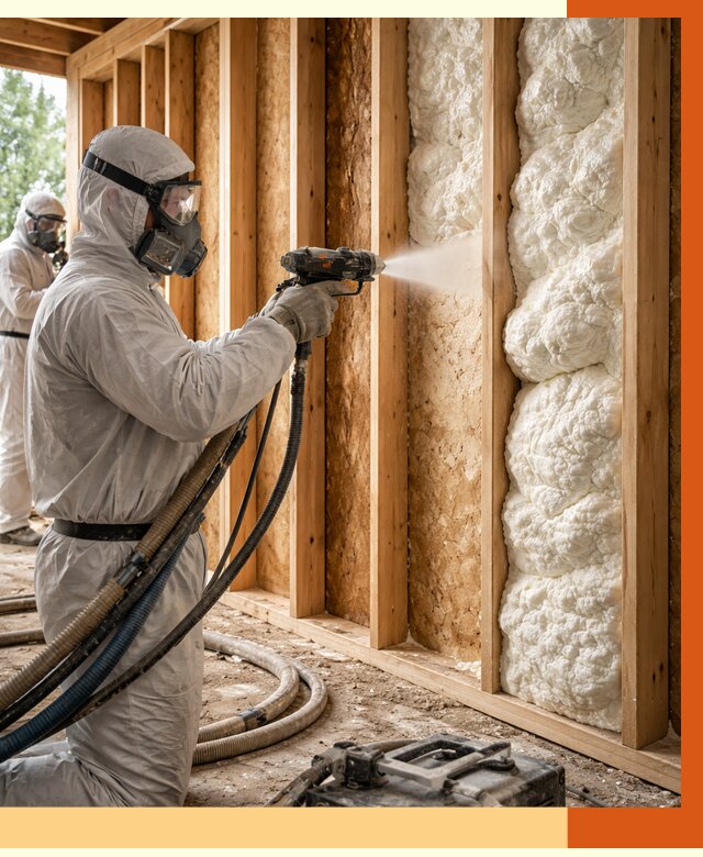 Утепление каркасного дома ППУ в Ступино от 2910 руб./м2 — работа под ключ | ТепломастерСтп