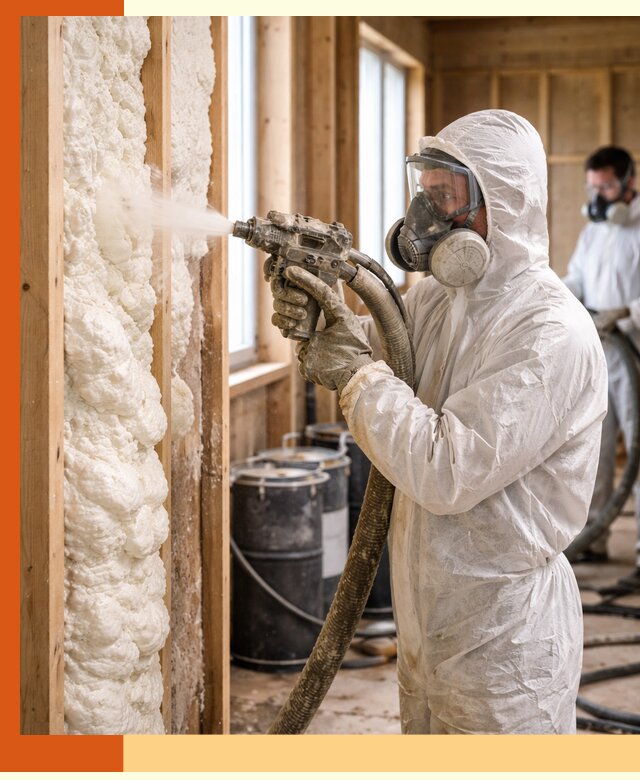 Утепление каркасного дома пенополиуретаном в Ступино