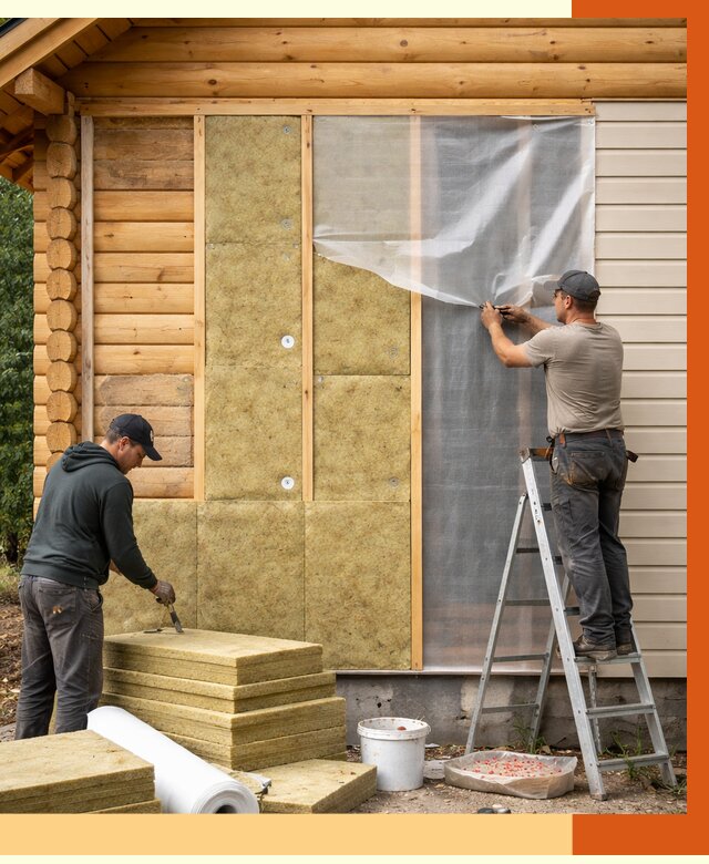 Утепление дома из бруса в Ступино от 3898 руб./м2 — работы под ключ | ТепломастерСтп