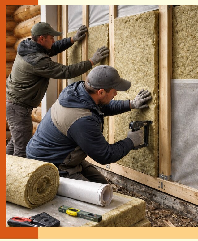 Утепление бревенчатого дома под ключ в Ступино