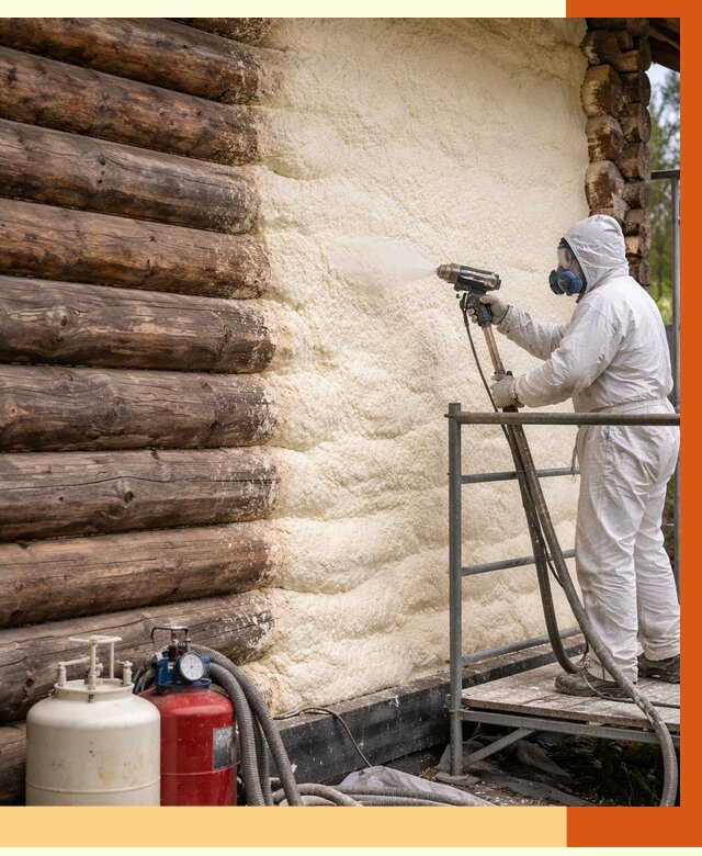 Утепление бревенчатого дома ППУ в Ступино под ключ от 6496 руб. | ТепломастерСтп