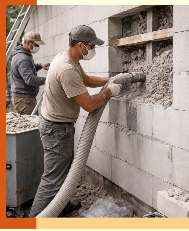 Утепление дома из газобетона эковатой в Ступино