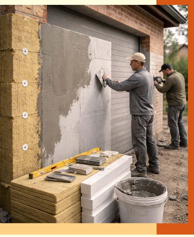 Утепление гаража снаружи в Ступино от 4365 руб. за м2 — наружное утепление под ключ | ТепломастерСтп