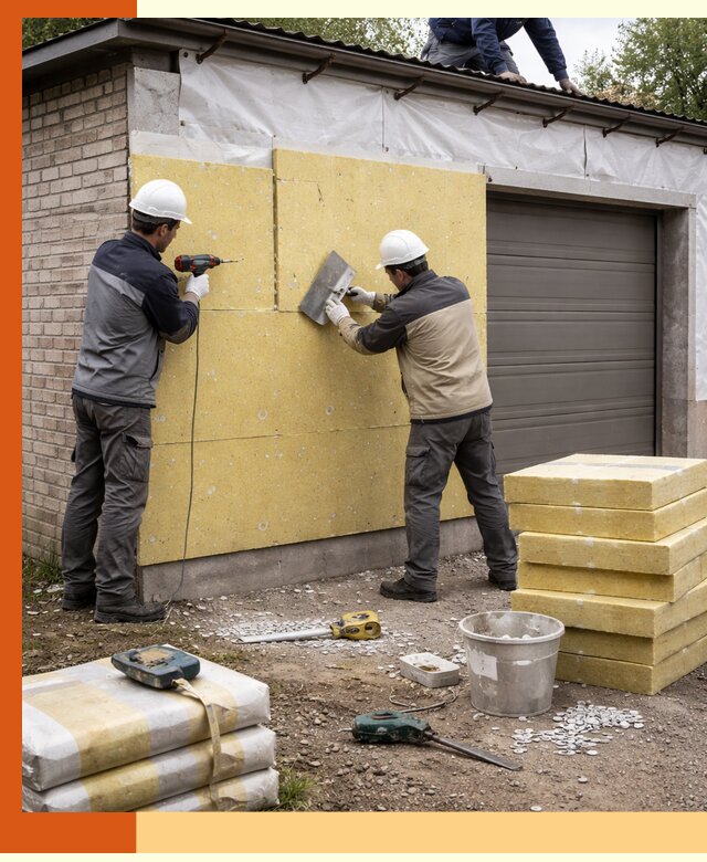 Утепление гаража снаружи в Ступино качественно и надёжно