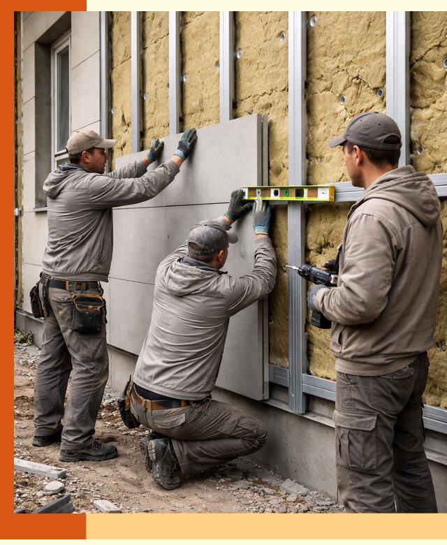 Утепление вентилируемого фасада под ключ в Ступино