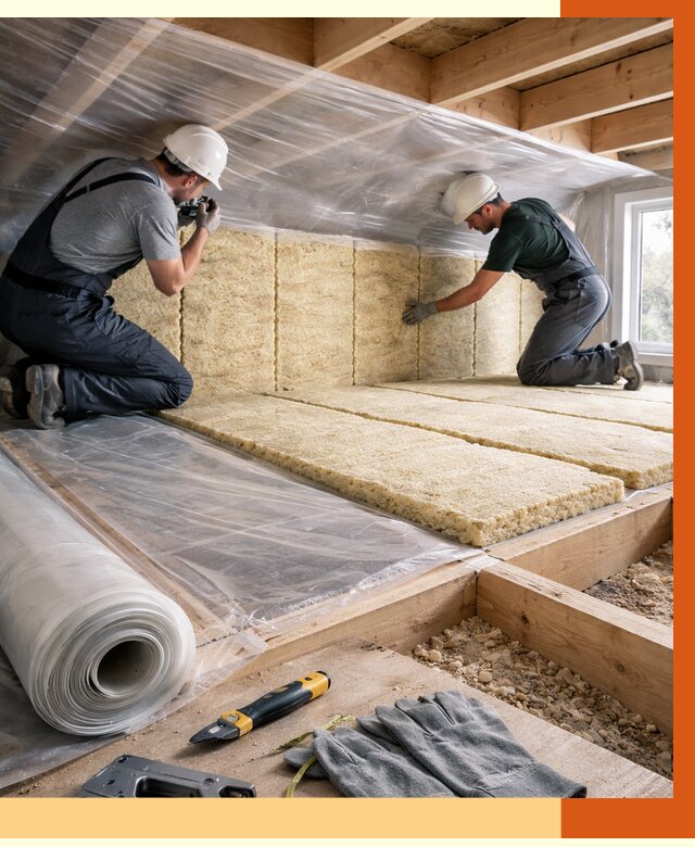 Утепление перекрытий в Ступино от 2962 руб/м2 — утепление межэтажных и чердачных | ТепломастерСтп