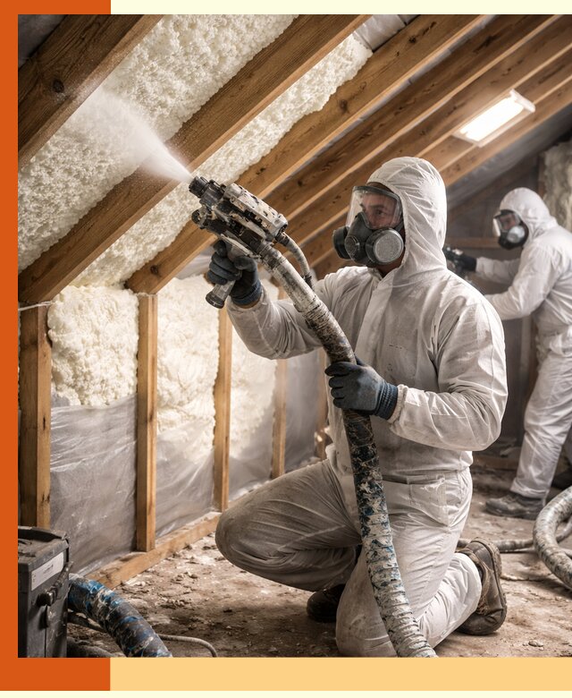 Утепление чердака пенополиуретаном (ППУ) в Ступино