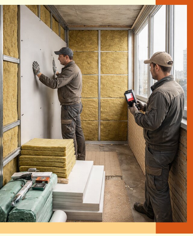 Утепление балкона в Ступине от 4677 руб. под ключ | ТепломастерСтп