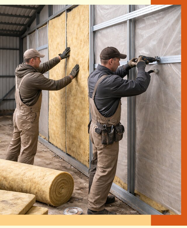 Утепление металлического ангара в Ступино от 4937 руб/м2 — услуги под ключ | ТепломастерСтп