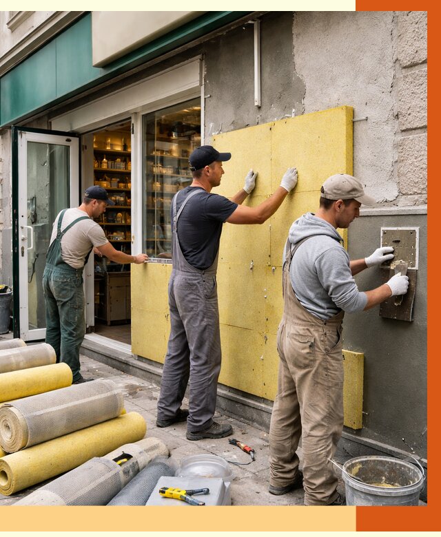 Утепление магазина в Ступино от 4677 руб/м2 — цена, стены и снаружи | ТепломастерСтп