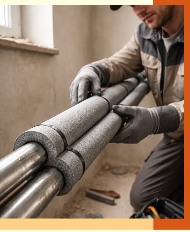 Утепление труб отопления в Ступино от 2962 руб. за м² — услуги под ключ | ТепломастерСтп