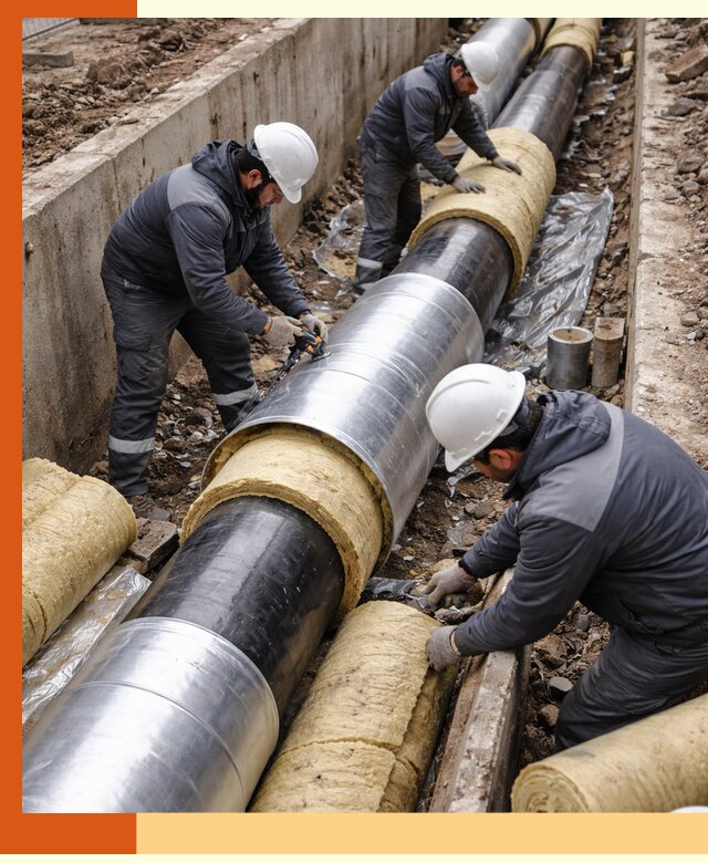 Утепление теплотрассы в Ступино: утеплительные работы и материалы