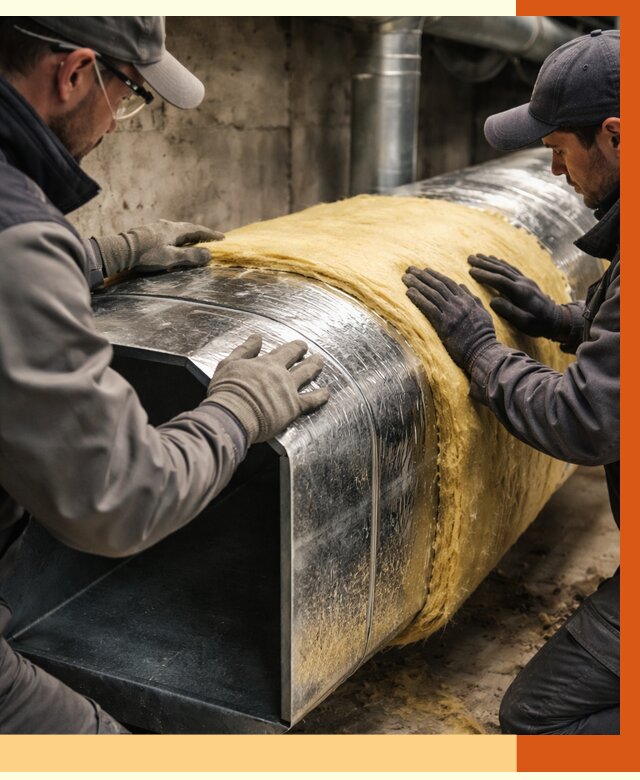 Утепление воздуховодов в Ступино от 4365 руб. — теплоизоляция вентиляции | ТепломастерСтп