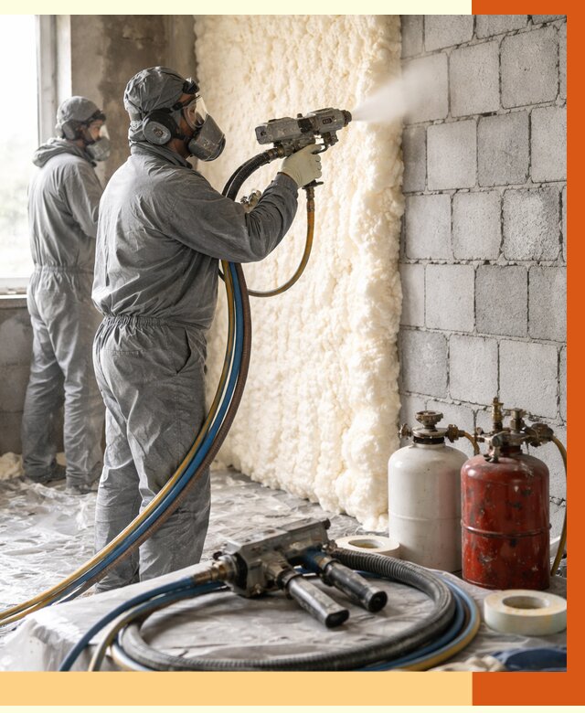 Утепление блочной стены ППУ в Ступино от 4417 руб./м² — ТепломастерСтп