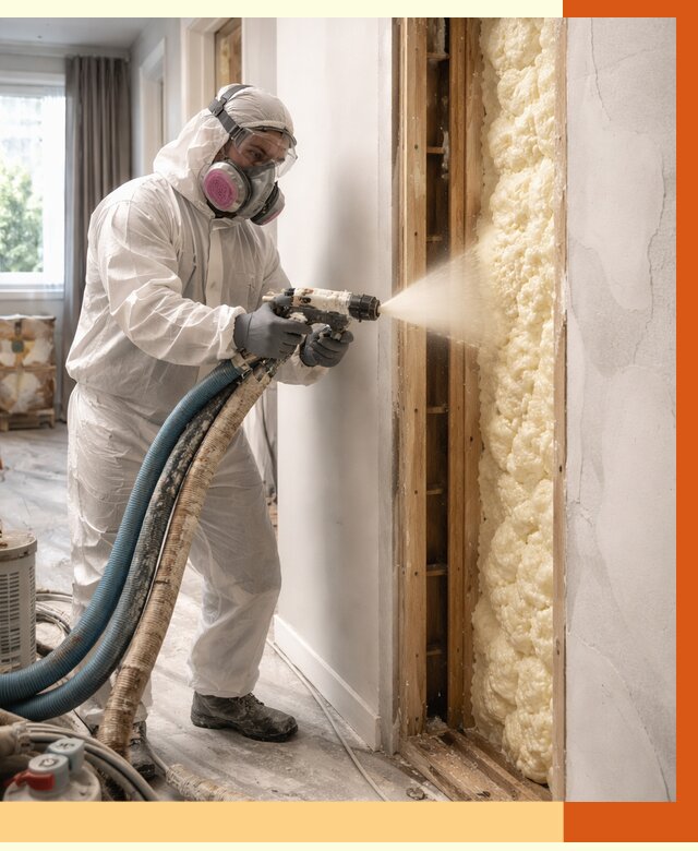 Межстеновое утепление ППУ в Ступино от 2858 руб/м2 — межстенное утепление под ключ | ТепломастерСтп