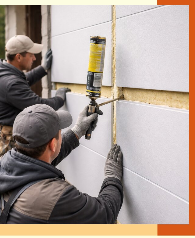 Утепление сэндвич панелей ППУ в Ступино от 4365 руб. за м2 | ТепломастерСтп