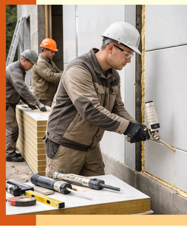 Утепление сэндвич-панелей пенополиуретаном в Ступино