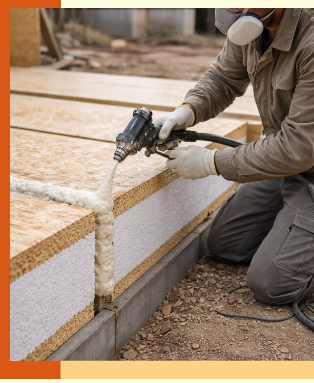 Утепление СИП-панелей пенополиуретаном (ППУ) в Ступино