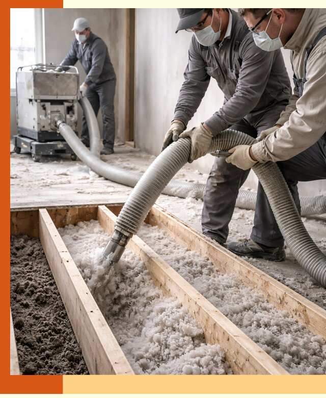 Заполнение полостей межэтажного перекрытия в Ступино эффективно и герметично