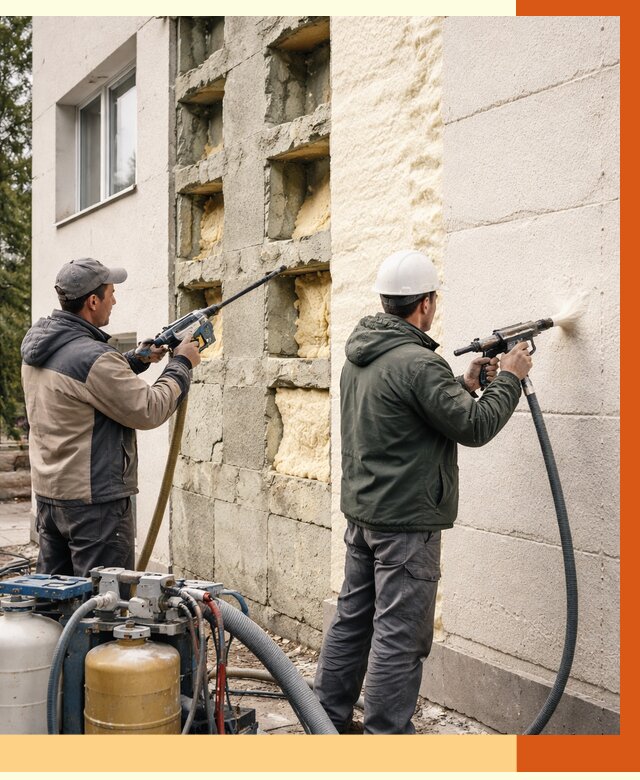 Заполнение пустот фасада в Ступино от 4677 руб. — утепление пустот облицовки | ТепломастерСтп