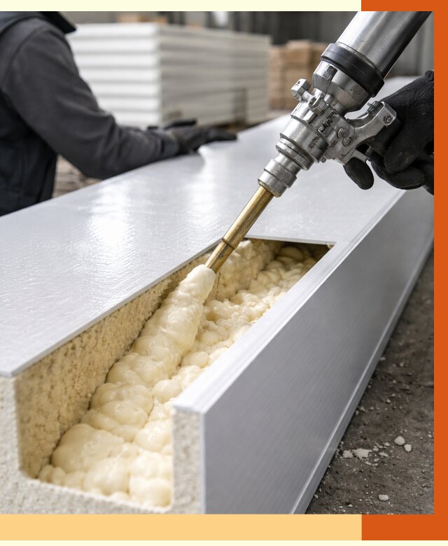 Заполнение пустот холодильных панелей в Ступино от 7796 руб. | ТепломастерСтп