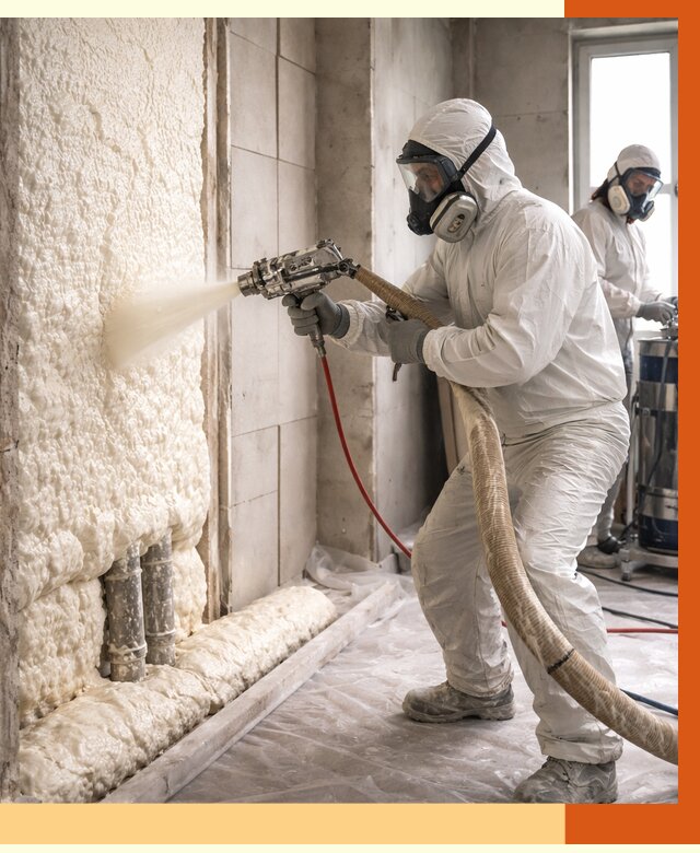 Напыление пенополиуретана в Ступино от 7796 руб./м2 — услуги и монтаж ППУ | ТепломастерСтп