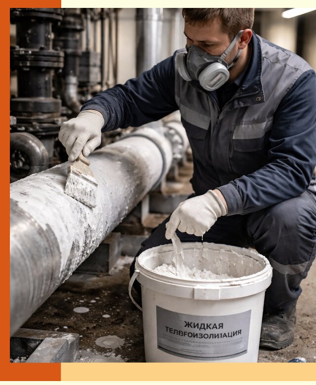 Утепление оборудования жидкой теплоизоляцией в Ступино