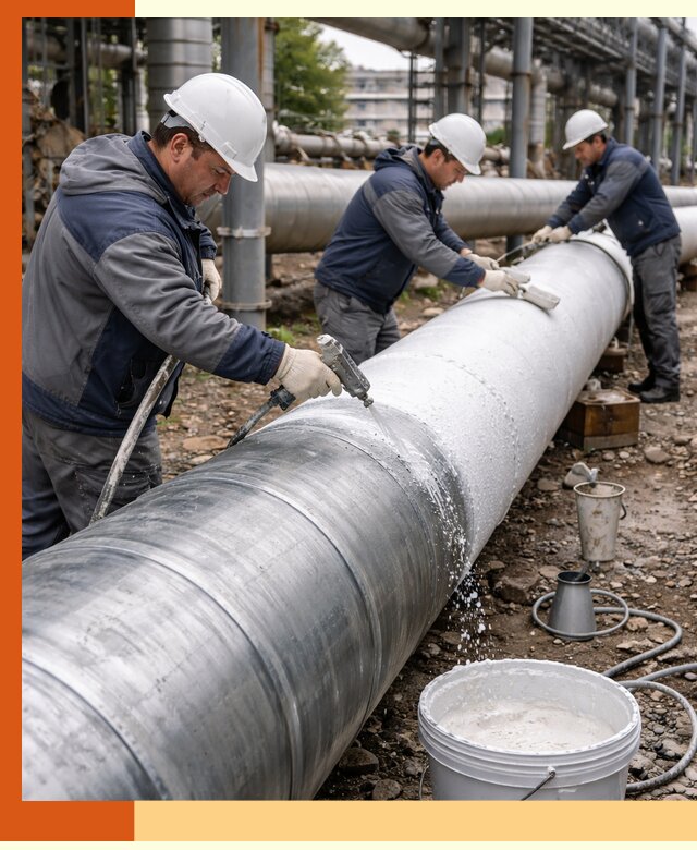 Утепление теплотрассы жидкой теплоизоляцией в Ступино