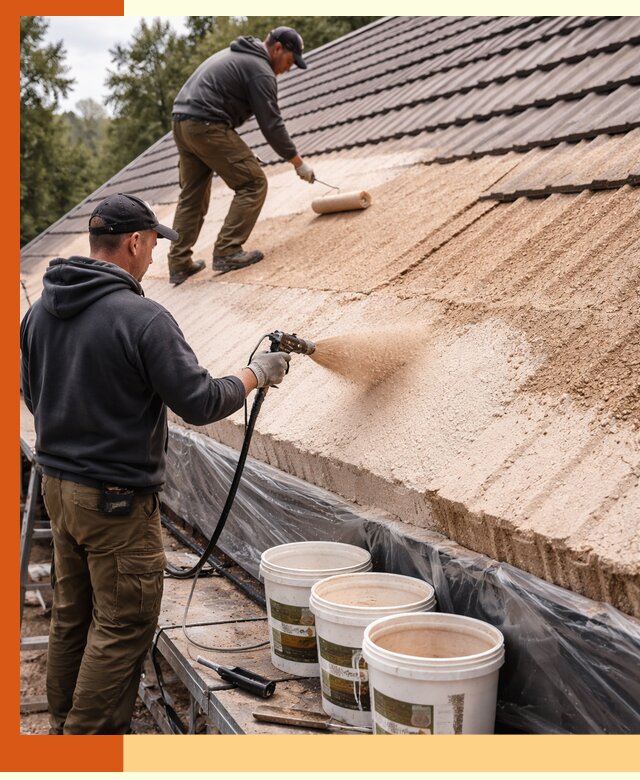 Утепление кровли жидкой пробкой в Ступино для домов и зданий
