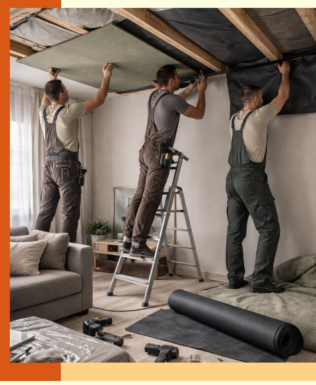 Шумоизоляция потолка в Ступино — профессиональное устранение шумов