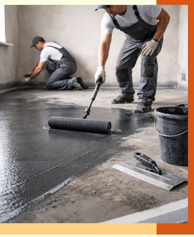 Профессиональная гидроизоляция пола в Ступино от 8835 руб. под ключ | ТепломастерСтп