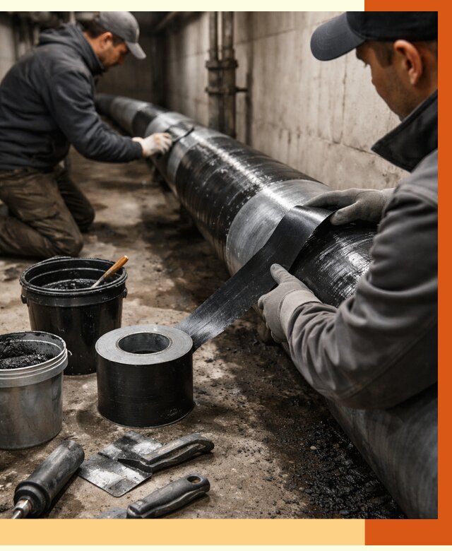 Гидроизоляция труб в Ступино от 2599 руб. — профессиональная герметизация | ТепломастерСтп