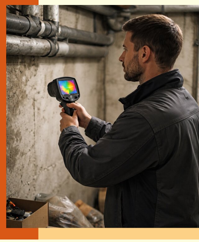 Тепловизионное обследование подвала в Ступино для поиска утечек тепла