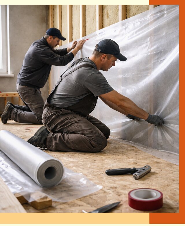 Монтаж пароизоляции в Ступино от 2599 руб. — установка и укладка под ключ | ТепломастерСтп