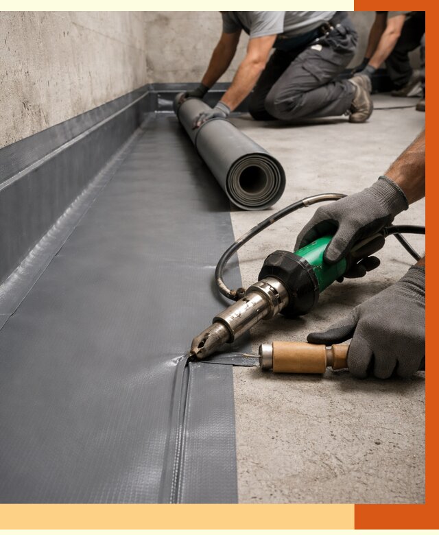 Монтаж гидроизоляционной мембраны в Ступино от 1034 руб/м2 | ТепломастерСтп